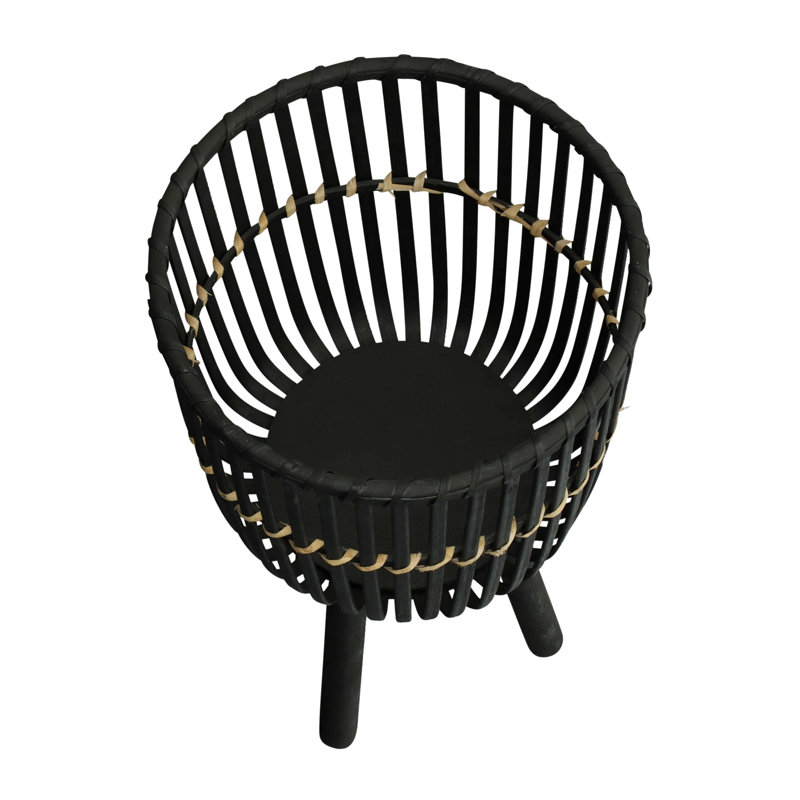 Planter With Stand, Indoor Outdoor, 27" H x 15" W x 15" D, Black