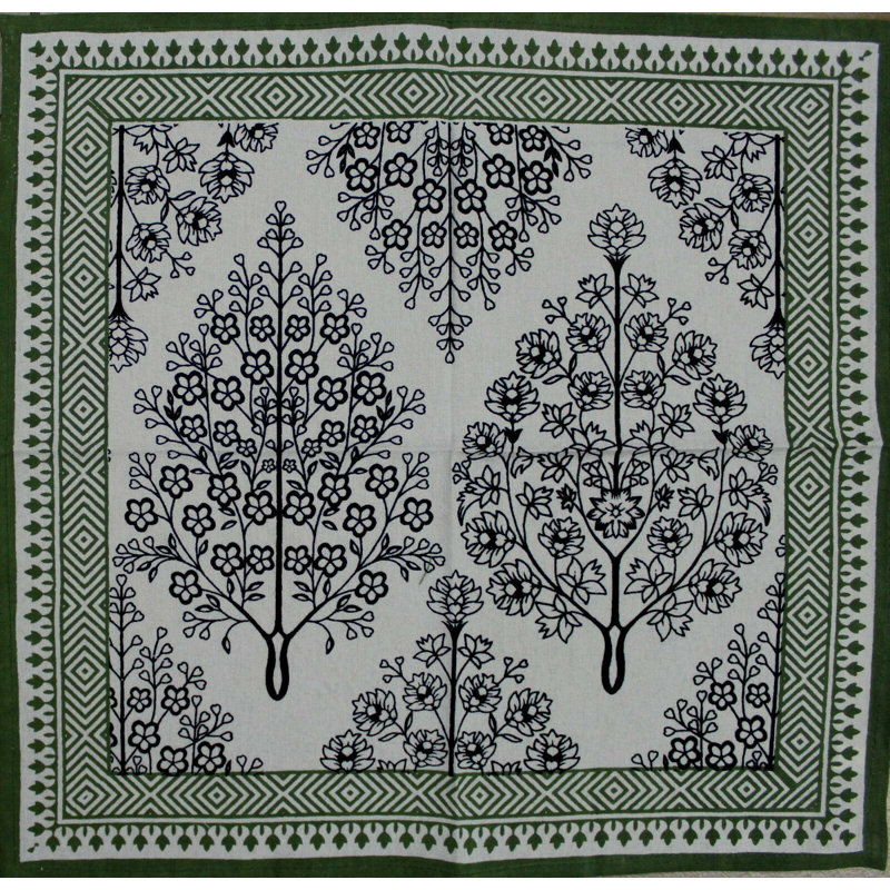 Jarmericus Cotton Tablecloth, Black/Green