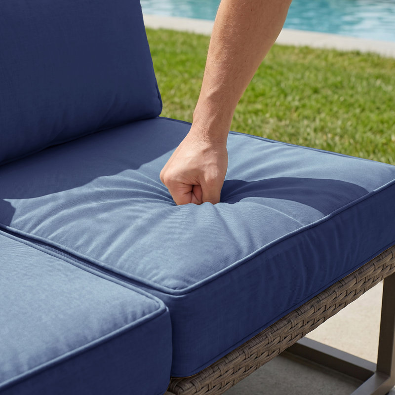 Coussin de chaise de patio extérieur 61 x 61 x 16 cm, coussin de rechange en oléfine résistant aux intempéries, housse amovible
