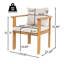 Chaise d'extérieur en bois d'acacia avec coussins Kaja