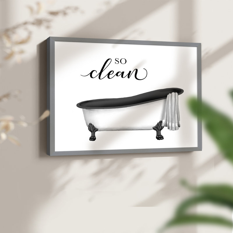So Clean -Framed Print - Restickable, 8" H x 10" W, Grey