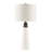 Triangular Ceramic And Wood Table Lamp
