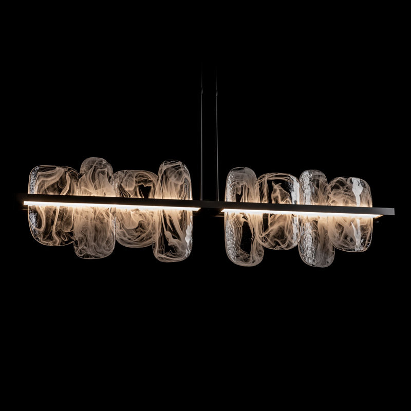 Vitre 1 - Light Kitchen Island Linear LED Pendant, Black
