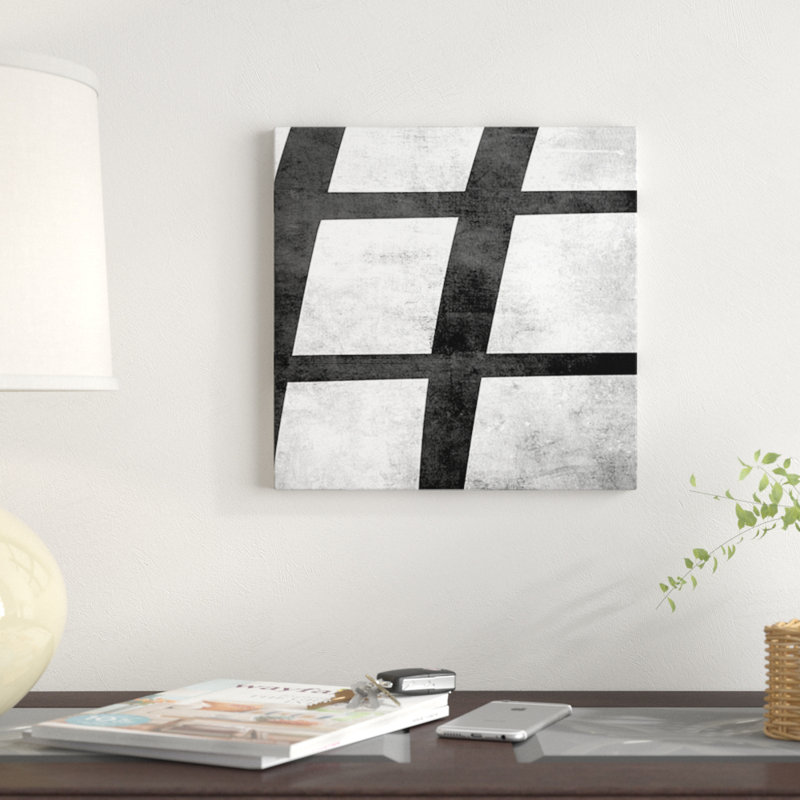 " Sharp-B&W Scuff " by 5by5collective, 26" H x 26" W x 1.5" D, Black Framed Canvas, No Mat