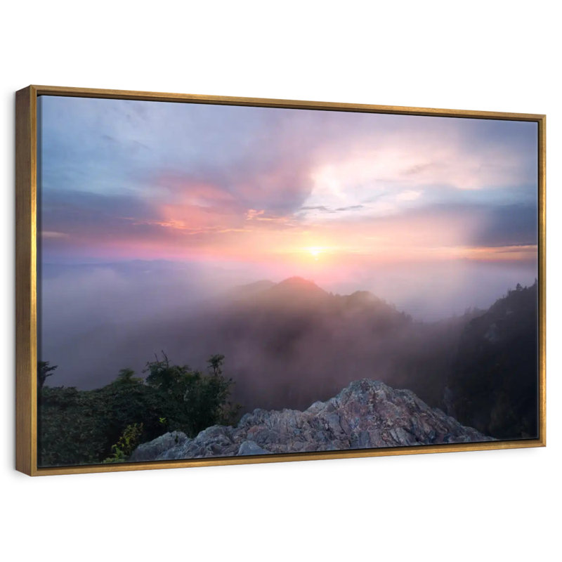 Paysage de Great Smoky Mountain, 46 po x 31 po, Cadre flottant doré