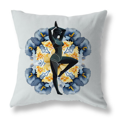Yoga Posture Outdoor Reversible Throw Pillow