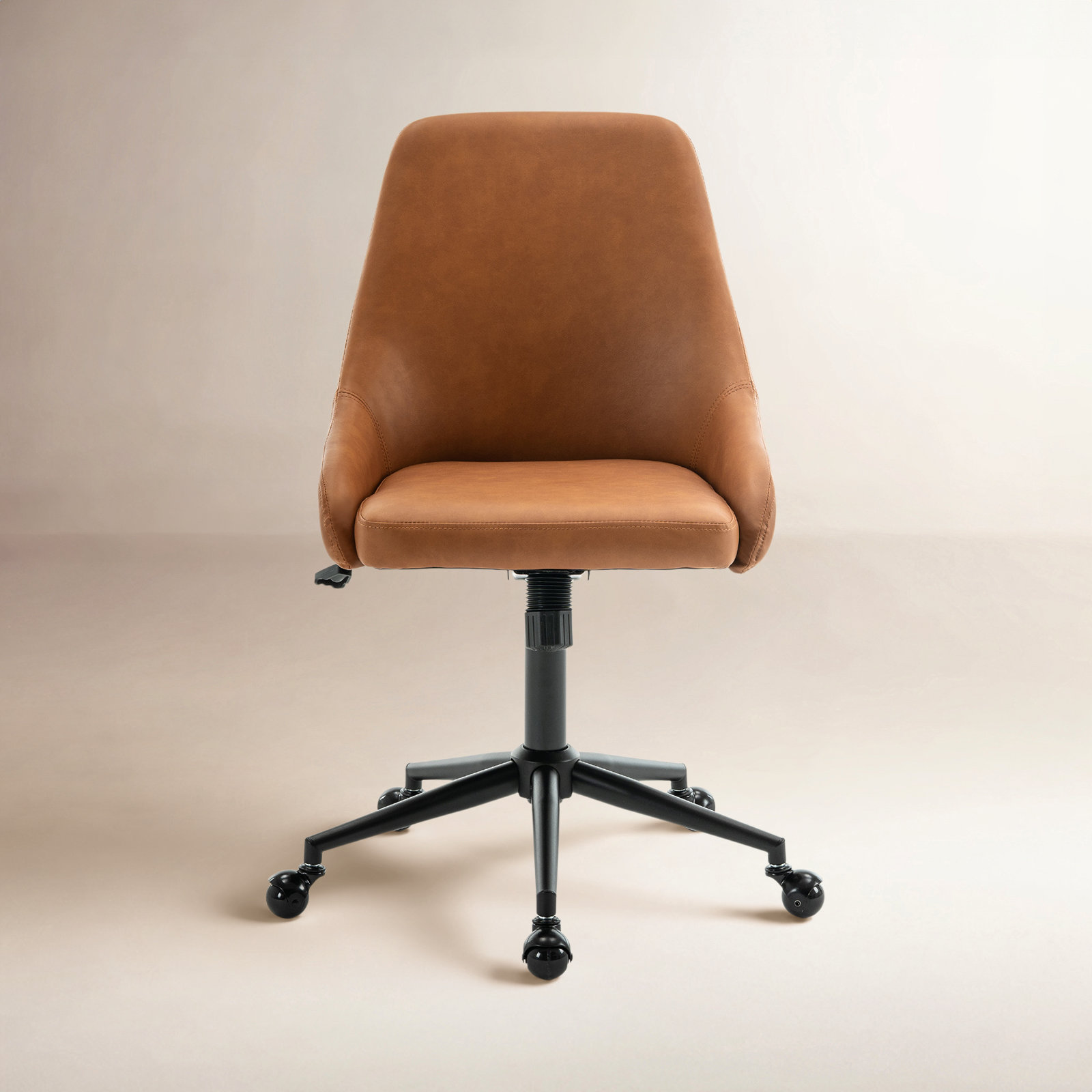 Vanora Office Chair,  Brown Faux Leather