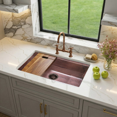 Brightwork 32'' L Undermount Single Bowl Stainless Steel Kitchen Sink