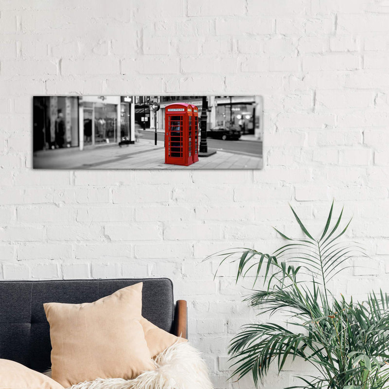 Phone Booth, London, England, United Kingdom - No Frame Panoramic Print on Canvas, 182.88 cm H x 60.96 cm W