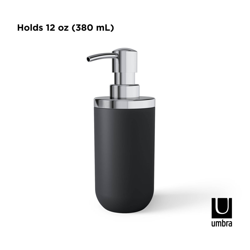 Matte Black and Chrome Industrial Soap Dispenser