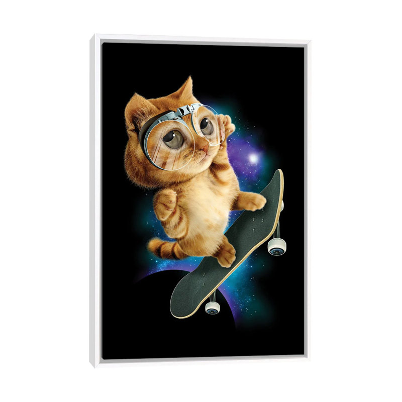 Skateboard Cat by Adam Lawless - Print on Canvas
