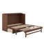 Grand lit escamotable à armoire avec tiroir de rangement et station de charge, lit plateforme pliable avec panneau de décoration ovale en rotin-1534577805