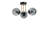 Elegant Metal Chandelier with Glass Cap, 15.7 in Diameter x 11.8 in Height | E27 Socket, Max 40W | IP20 Rated, Black & Fume Finish | Stylish Lighting Fixture for Modern Dining Rooms & Living Spaces-973073958-973073959