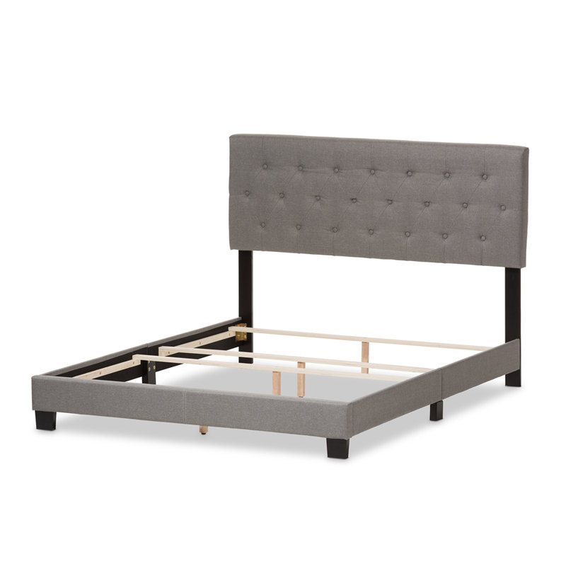 Baconton Upholstered Platform Bed, Queen, Beige