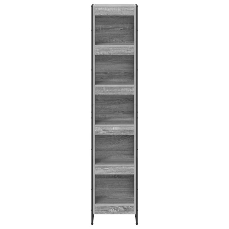 Steel Book Cabinet Bookcase, (5 Shelves) 189.5cm. H x 40cm. W x 30cm. D, Grey Sonoma