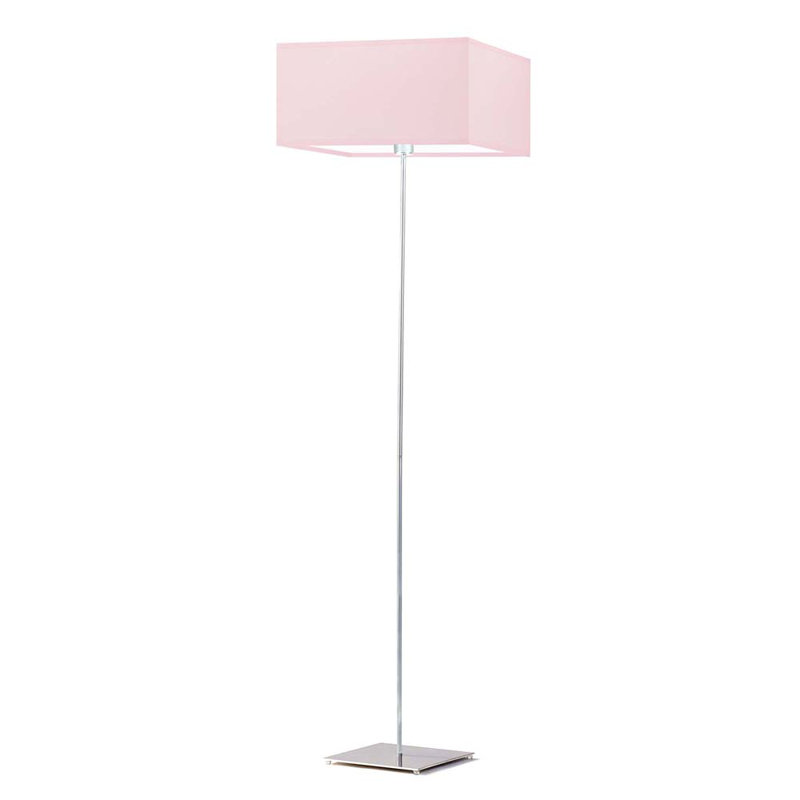 Attallah 156cm Traditional Floor Lamp, Chrome, Light Pink