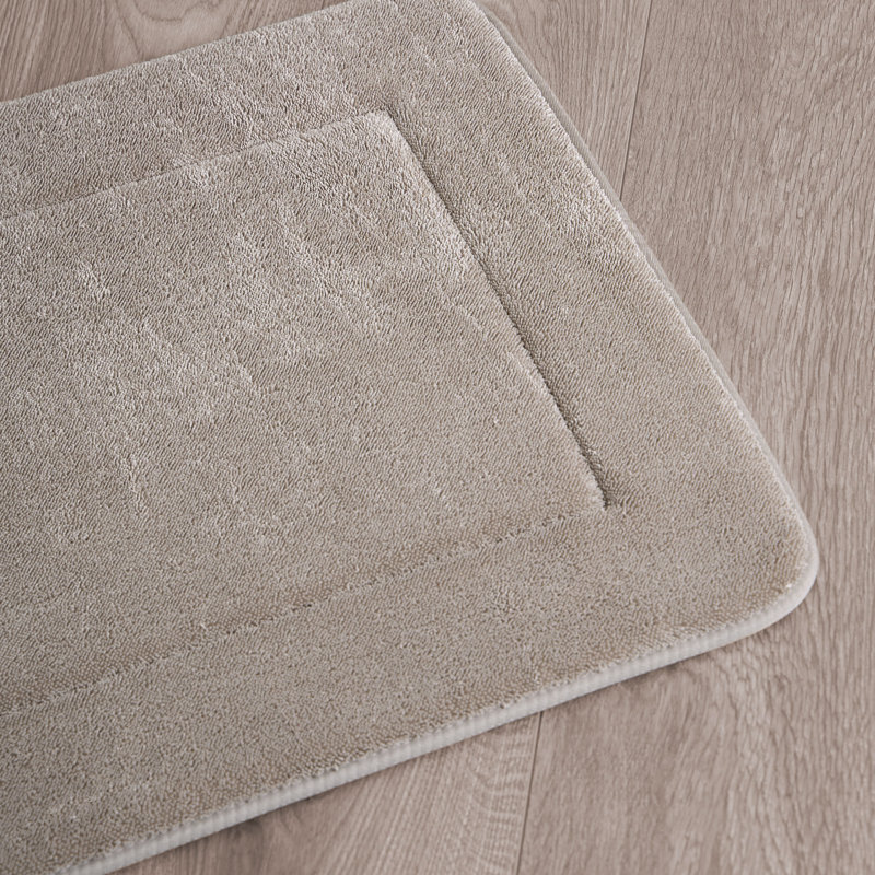 Non-Slip Bath Rug - Basics by Wayfair™, Linen, 17" W x 24" L