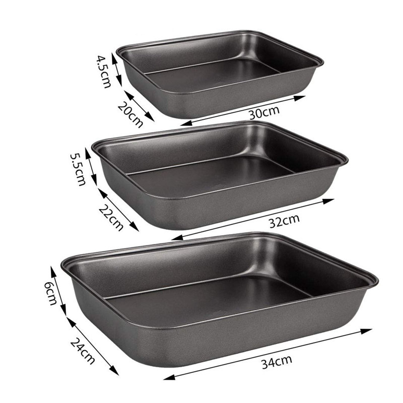 Belfry Kitchen Albertyne Non-Stick Carbon Steel 3 Piece Baking Tray Set
