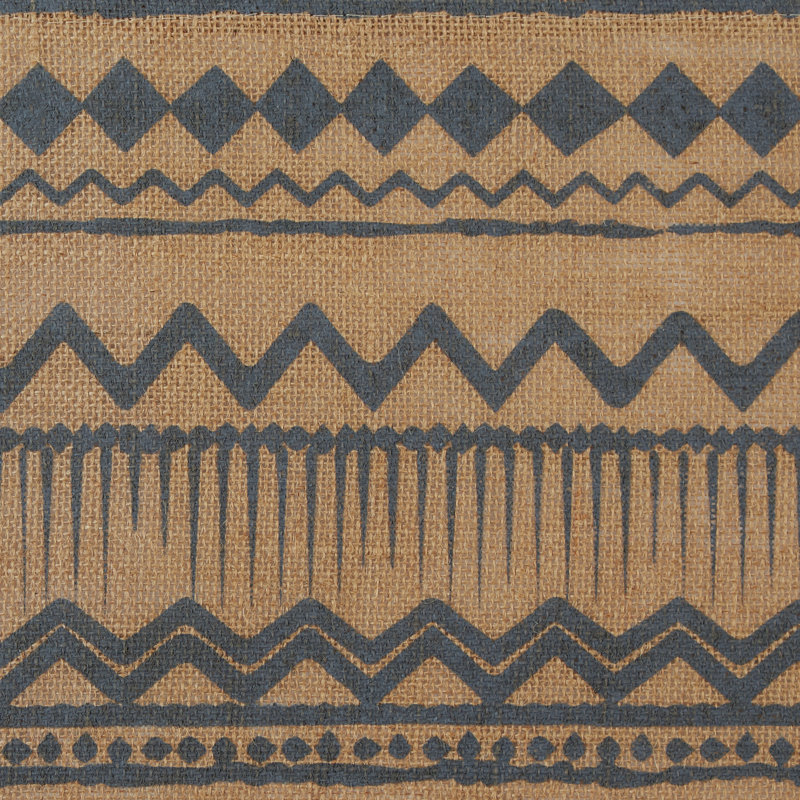 MINERAL AZTEC PRINT ON NATURAL JUTE TABLE RUNNER 14X72