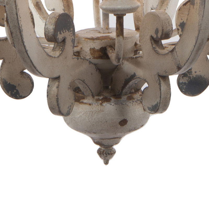 Lustre géométrique à 6 lumières Hayre, Blanc