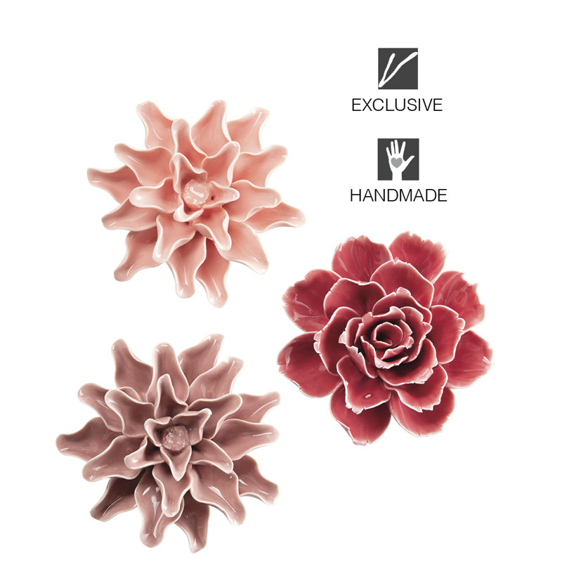 Ceramic Garden Flower Stakes, Set Of 3