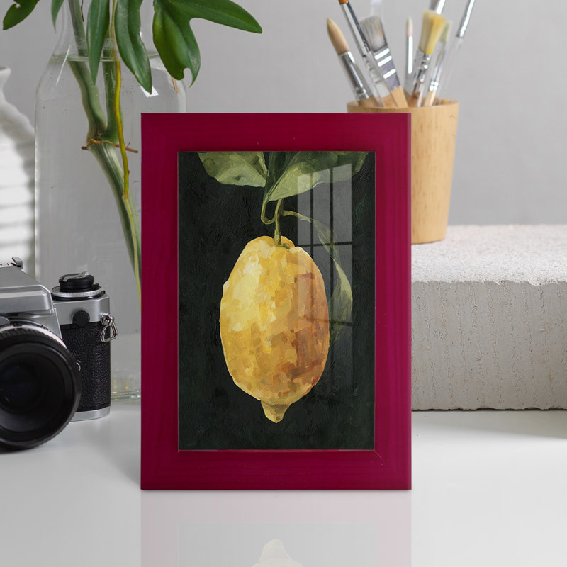 Citron foncé I - impression d'un seul cadre photo, Rouge cerise, H 6 po x l 4 po x P 1 po
