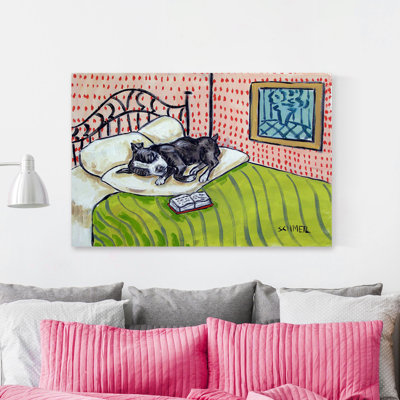 «Boston Terrier Sleeping» par Jay Schmetz, reproduction sur toile