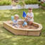 Kids Boat Sandpit with Seating and Cover