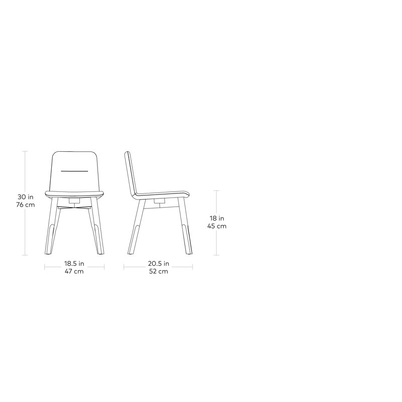 Bracket Dining Chair, Saddle Black Genuine Leather