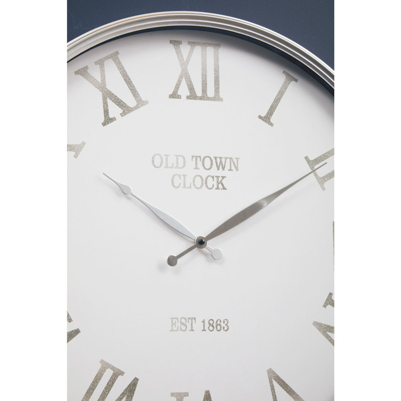 Trumpeters Metal Wall Clock, Silver/White