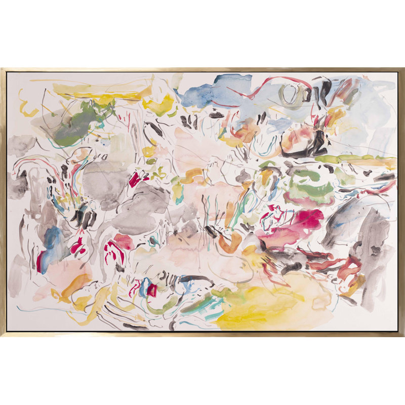 Festival, peinture sur toile à cadre flottant, H 40 po x l 60 po