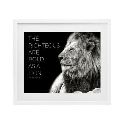 «The Righteous Bold As A Lion», reproduction encadrée sous verre, design par Shelley Lake