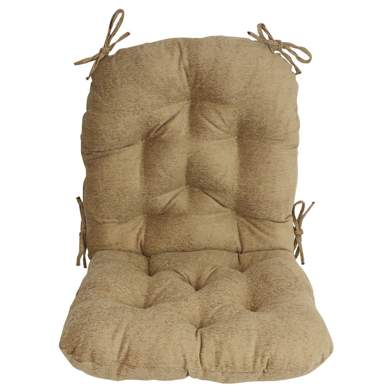 Lounge Chair Cushion, Jacquard Chenille - Tan/Gold