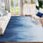 Washable Area Rug, Modern Abstract Ombre Low Pile Non Slip Foldable Indoor Carpet, Stain Resistant, Blue Tone, 2'x3'-1912258197-1912258284