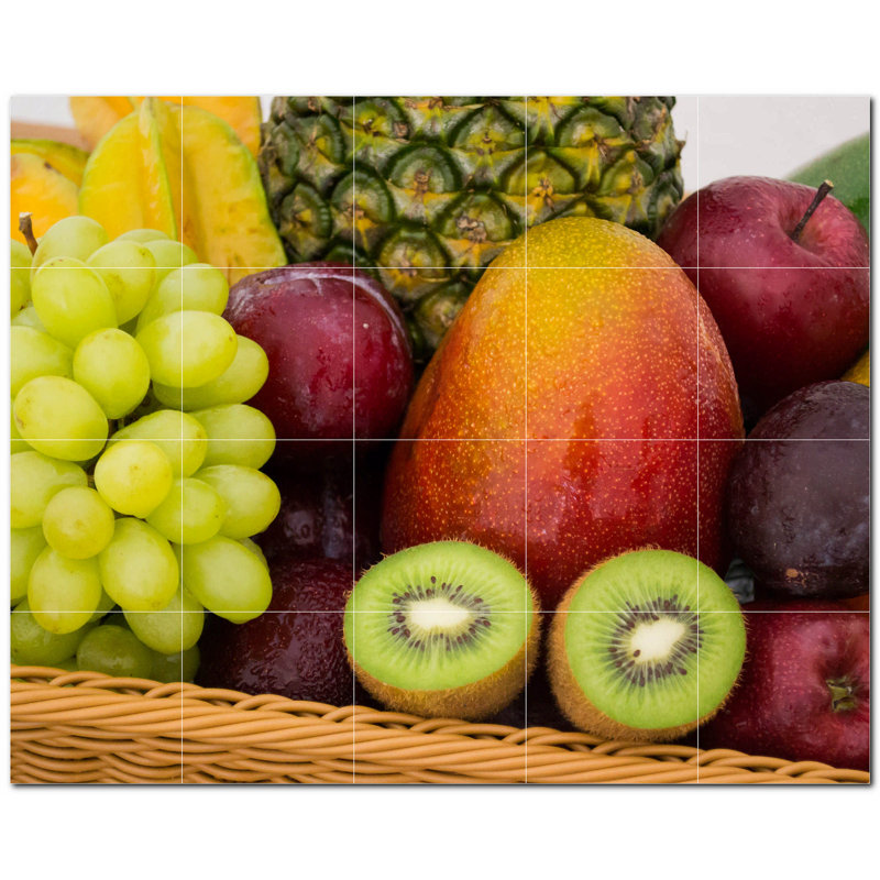 Panneau mural décoratif en céramique 12 po x 12 po Fruit Photo