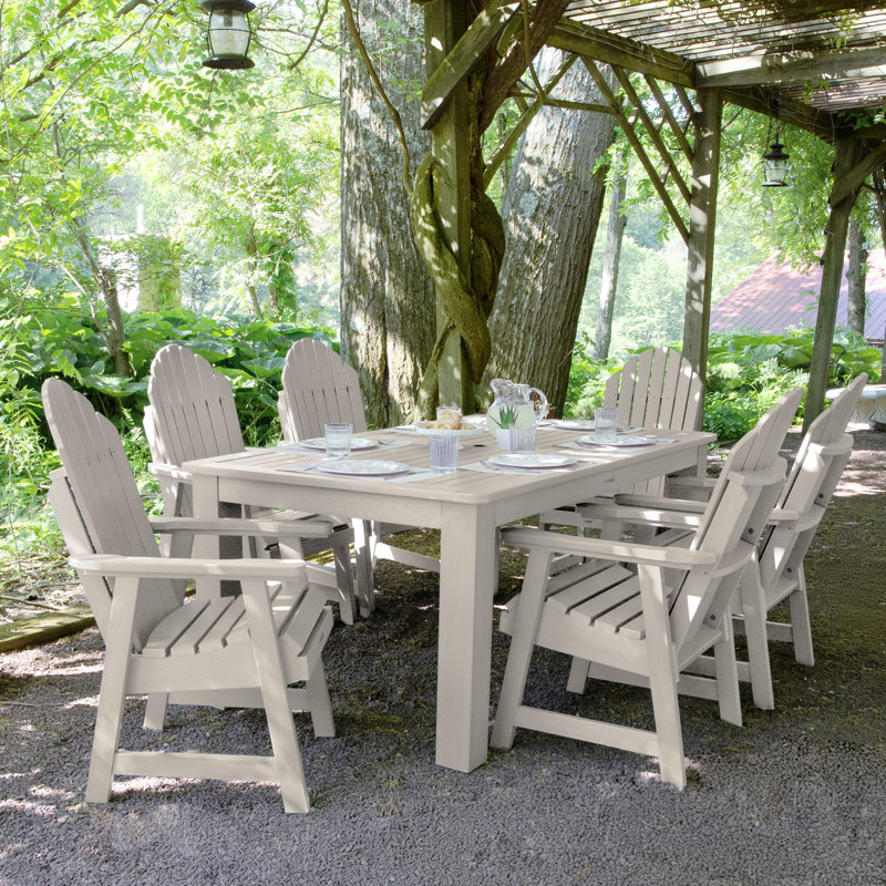 Ensemble repas pour 6 personnes Macias, Blanc délavé, H 40,5 po x l 84 po L 115 po