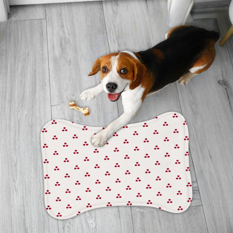 Polka Dot Style - 1 Piece Bone Shape Feeding Mat