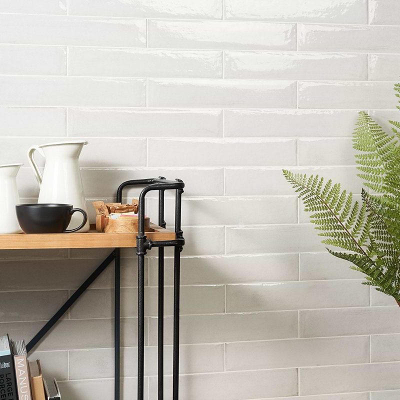 Paint 3x16 Glossy Porcelain Tile, Bianco White