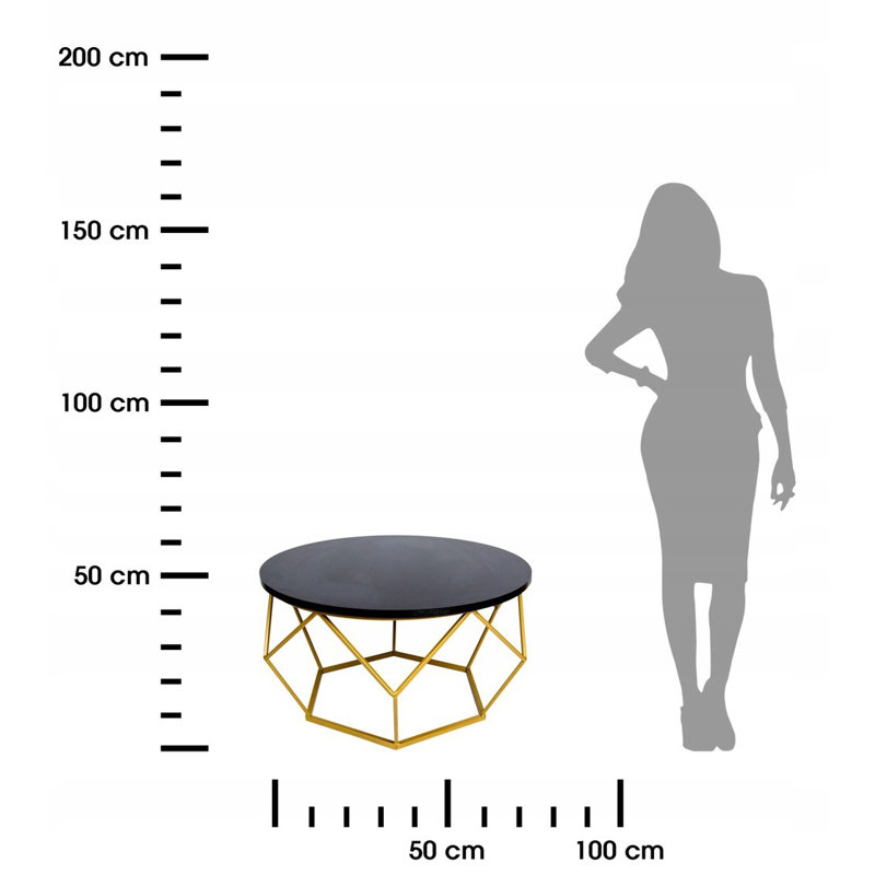 Ainsworth Frame Coffee Table, Black, White