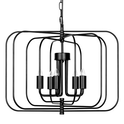 Lampe suspendue pliable unique en métal noir
