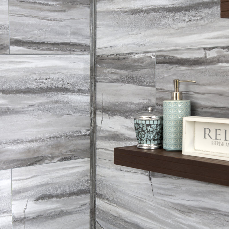 Palisade 25.6 in. x 14.8 in. Interlocking Vinyl Waterproof Wall Tiles, Hermitage Granite