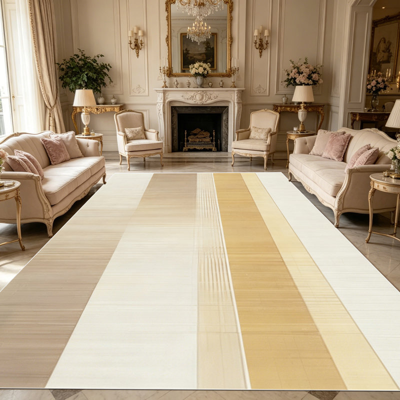 1PC neutral warm tone striped minimalist geometric modern area rugs, Soft and Comfortable, easy-to-maintain, machine washable Indoor floor mat, suitable for living room, bedroom, dining room, home office, balcony, entryway, foyer, Home Decor, Outdoor