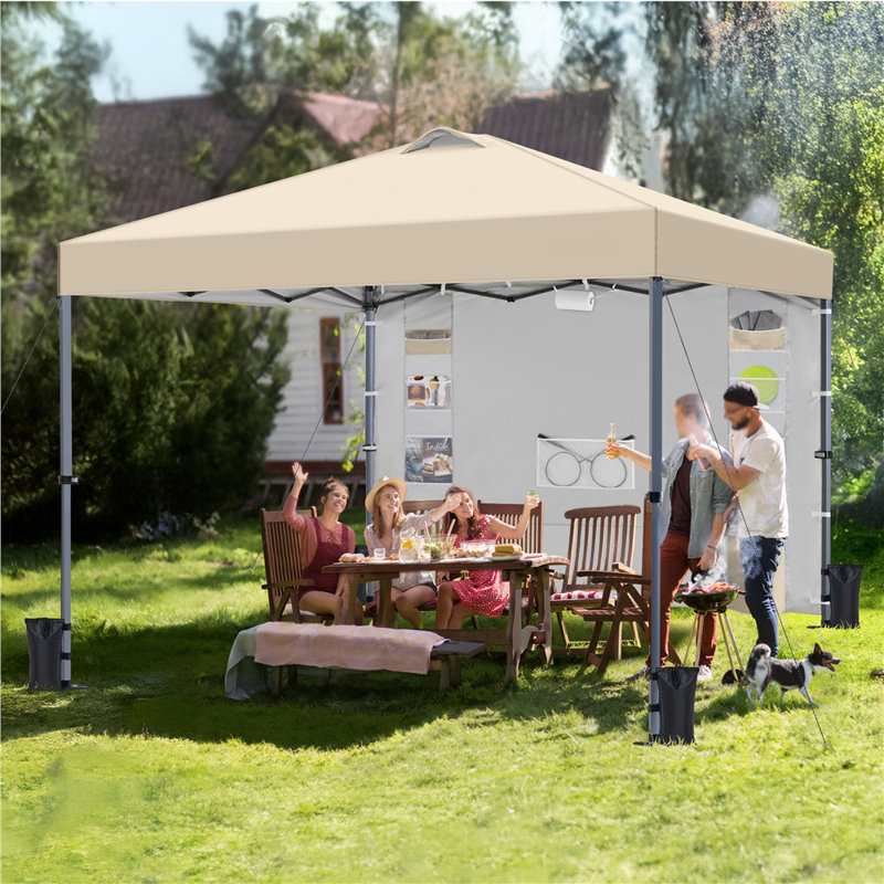 Metal Pop Up Canopy, Beige, 254cm W x 254cm D