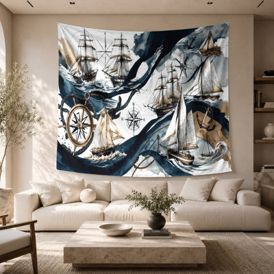 Nautical Marina elements Wall Tapestry