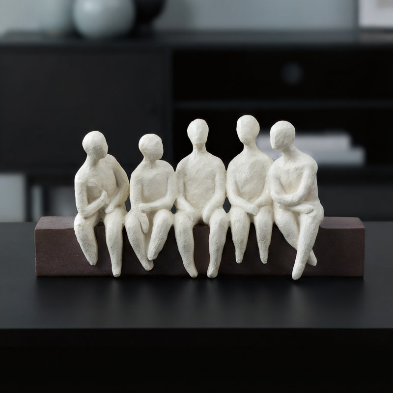 Abstract Seated Figures Sculpture