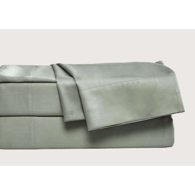 Silky Cooling Eucalyptus Tencel Lyocell Bedding Collection Sateen Sheet Set, California King, Eucalyptus