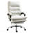 Cream White Microfibre Executive Massage Office Chair, Computer Desk Chair, Heated Reclining Chair, With Footrest, Double-Tier Padding, Swivel Wheels-19611237