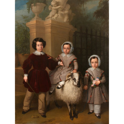 Children playing with a ram (1843)