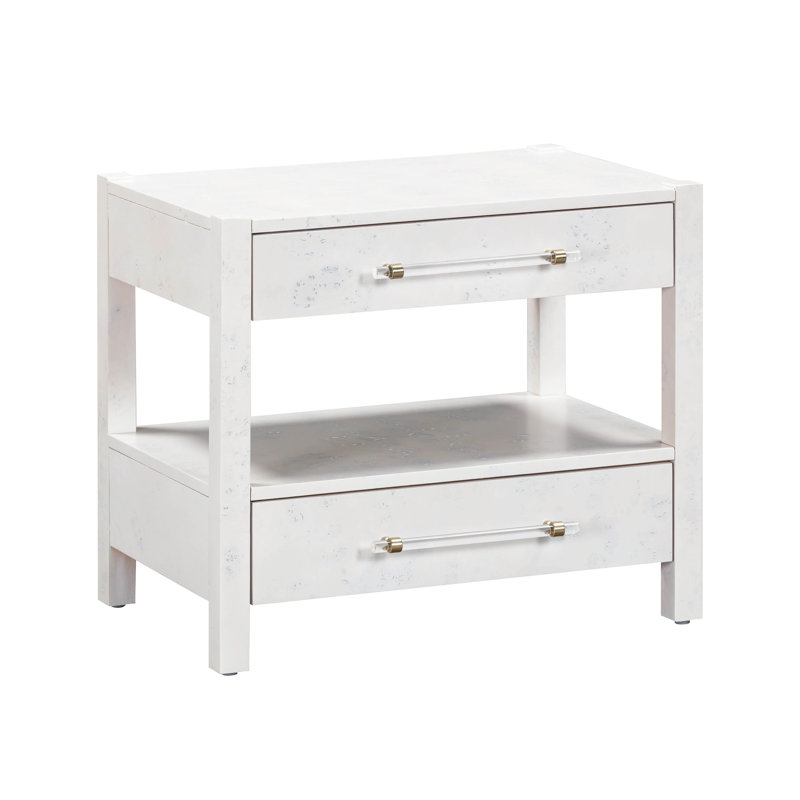Table de chevet 2 tiroirs Omnie, Blanc