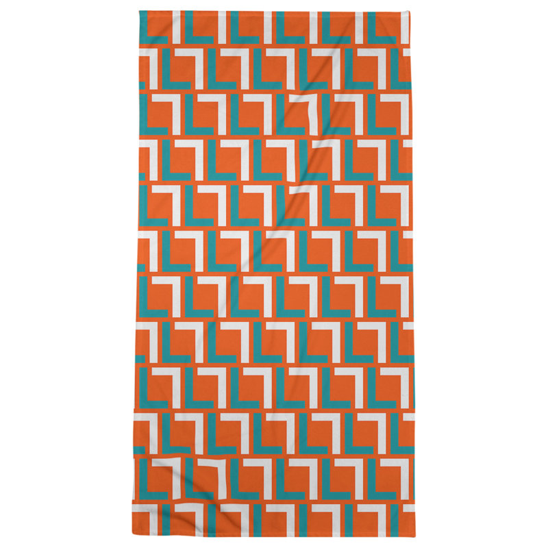 Serviette de bain, Orange/White/Aqua